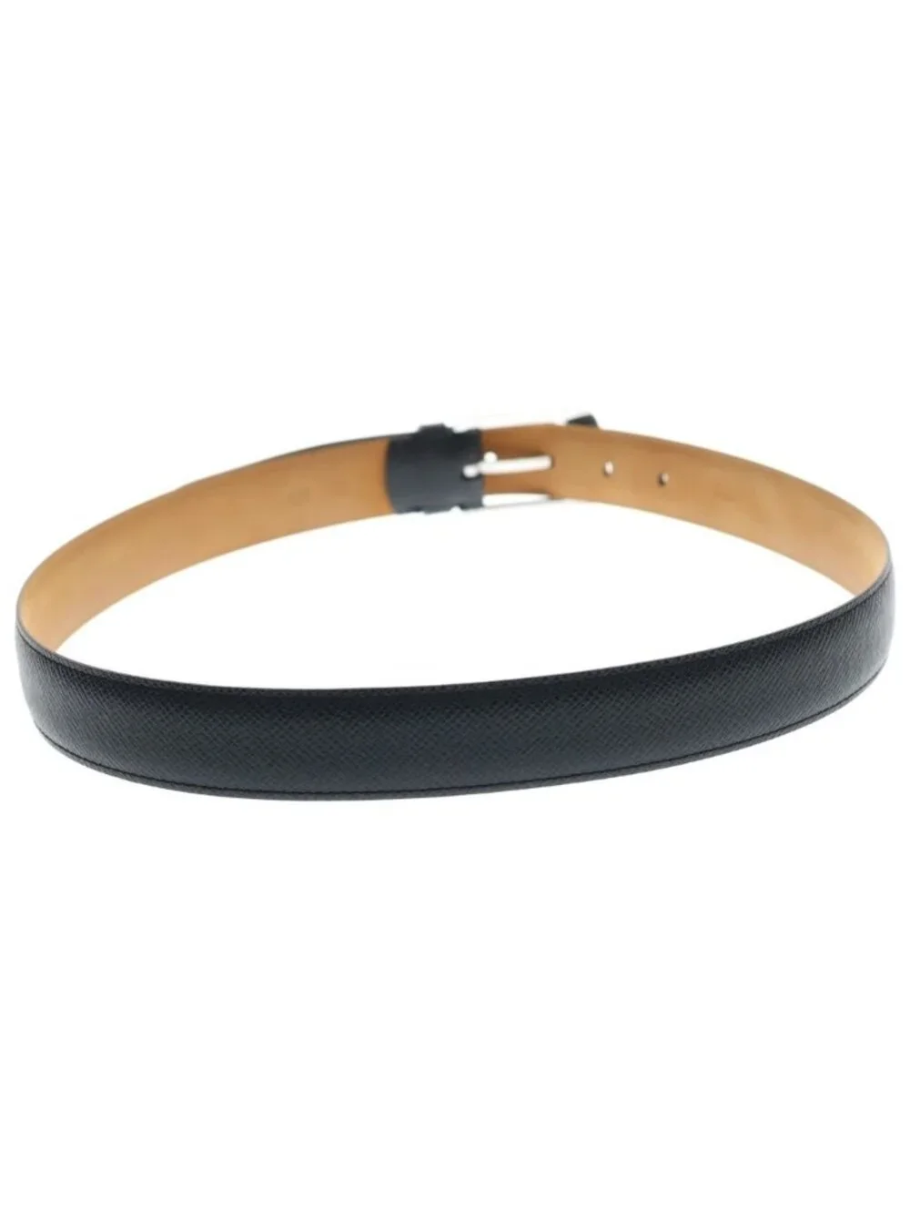 Louis Vuitton Ceinture Eclipse Classic Taiga Leather Belt Black Silver